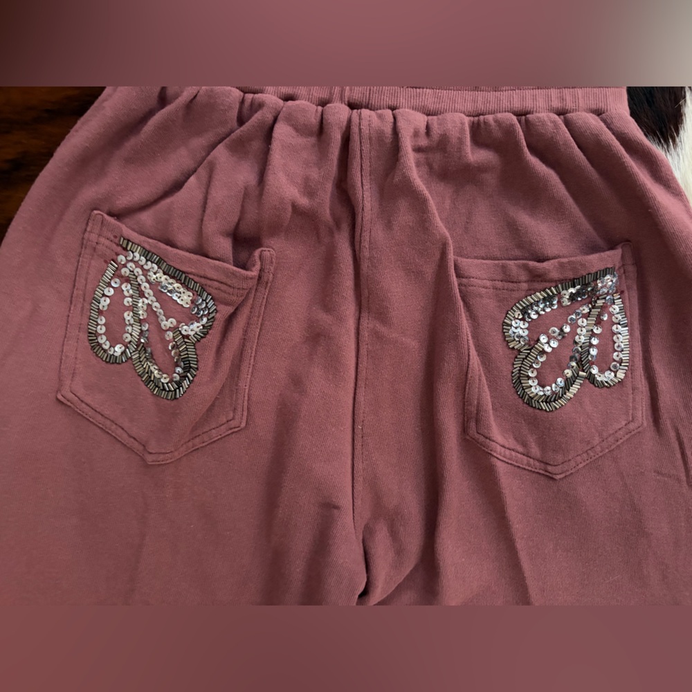 RELIGION Trance Sequin Mauve Sweatpants Beaded embellished jogger high rise - Picture 9 of 10